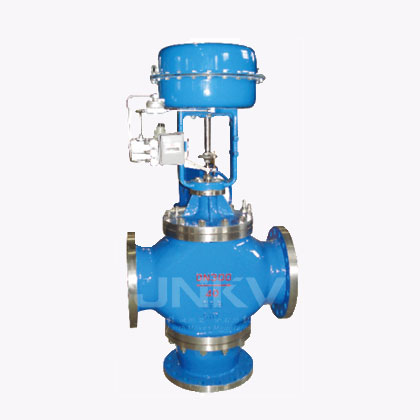 Pneumatic three-way regulating valve